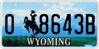 WY license plate 08643B