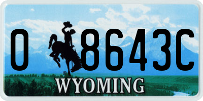 WY license plate 08643C