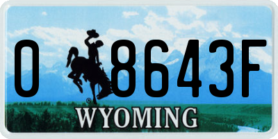 WY license plate 08643F