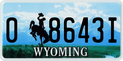 WY license plate 08643I