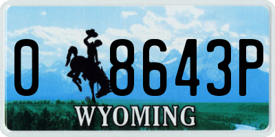 WY license plate 08643P