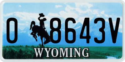 WY license plate 08643V