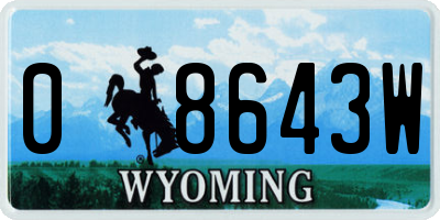 WY license plate 08643W