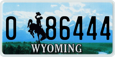 WY license plate 086444