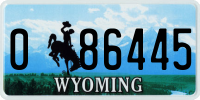 WY license plate 086445