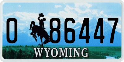 WY license plate 086447