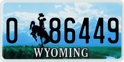 WY license plate 086449