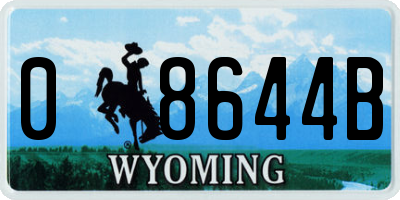 WY license plate 08644B