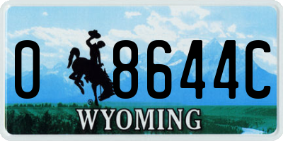 WY license plate 08644C