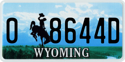 WY license plate 08644D