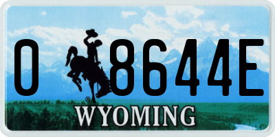 WY license plate 08644E