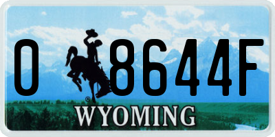 WY license plate 08644F