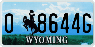WY license plate 08644G