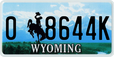 WY license plate 08644K