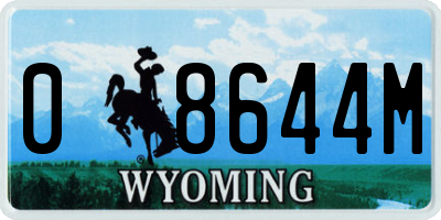 WY license plate 08644M