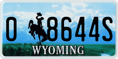 WY license plate 08644S