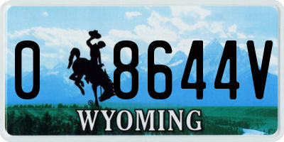 WY license plate 08644V