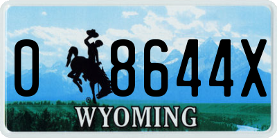 WY license plate 08644X