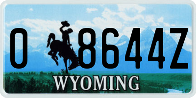WY license plate 08644Z
