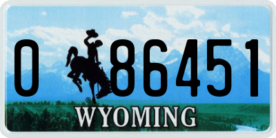WY license plate 086451