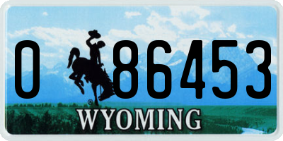 WY license plate 086453