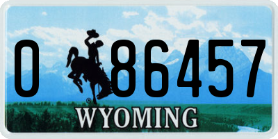 WY license plate 086457