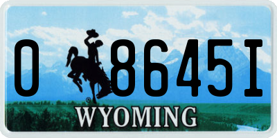 WY license plate 08645I