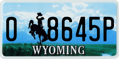 WY license plate 08645P