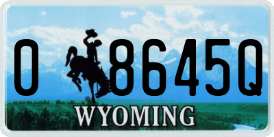 WY license plate 08645Q