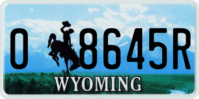 WY license plate 08645R