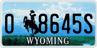 WY license plate 08645S