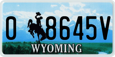 WY license plate 08645V