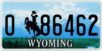 WY license plate 086462