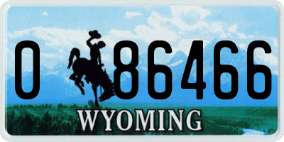 WY license plate 086466