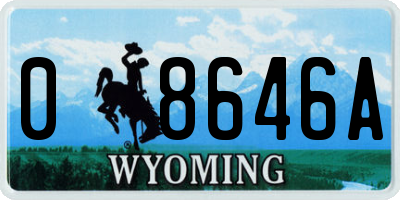 WY license plate 08646A