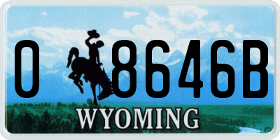 WY license plate 08646B
