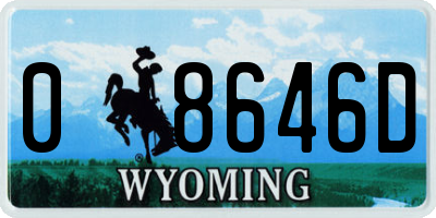 WY license plate 08646D