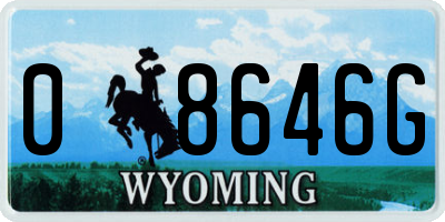 WY license plate 08646G