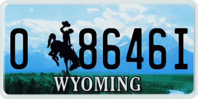 WY license plate 08646I