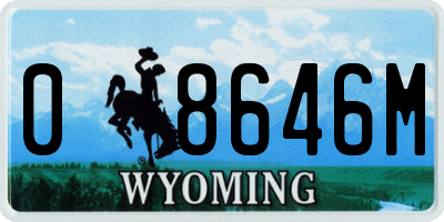 WY license plate 08646M
