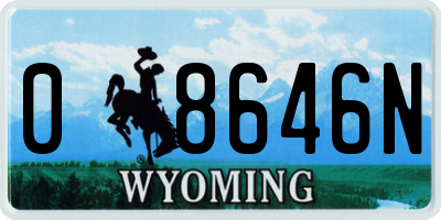 WY license plate 08646N
