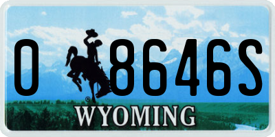 WY license plate 08646S
