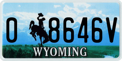 WY license plate 08646V