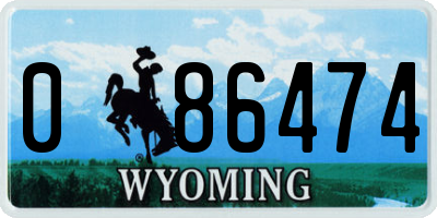 WY license plate 086474
