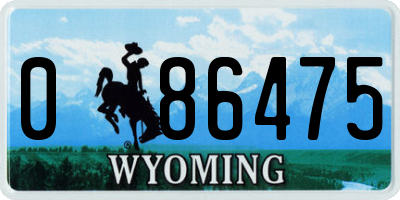 WY license plate 086475