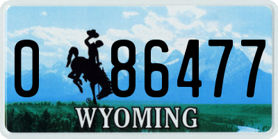WY license plate 086477