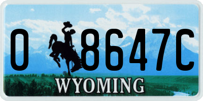 WY license plate 08647C