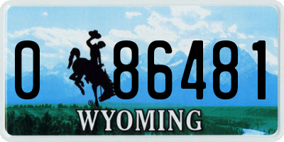 WY license plate 086481