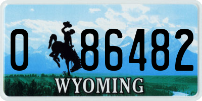 WY license plate 086482