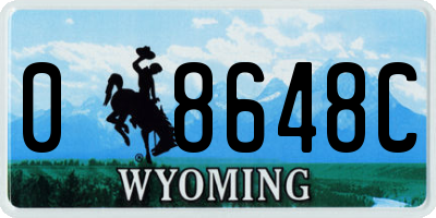 WY license plate 08648C